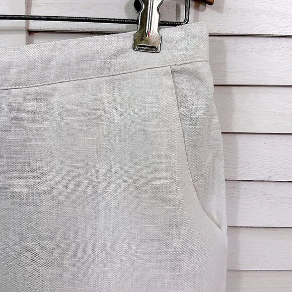 Peck & Peck Linen Pants Size Medium White Wide Leg NWOT - Picture 5 of 10